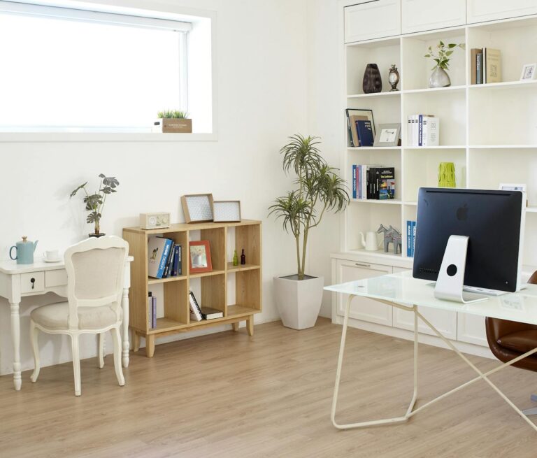Brown Wooden Organizer On Laminate Flooring