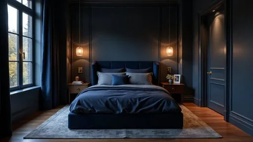 A_moody_master_bedroom_with_dark_espresso_laminate_flooring