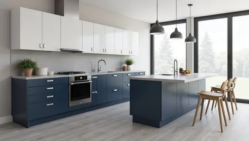 A_sleek_modern_kitchen_with_grey_washed_laminate_flooring_navy_blue
